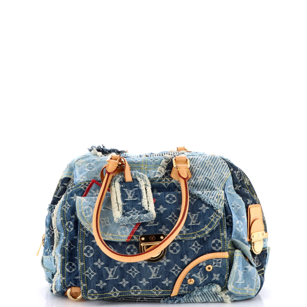 Patchwork Bowly Handbag Denim - Deep Luxury