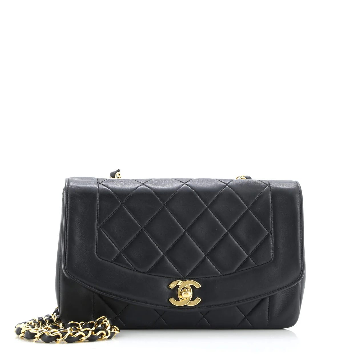 Vintage Diana Flap Bag Quilted Lambskin Small - Deep Luxury