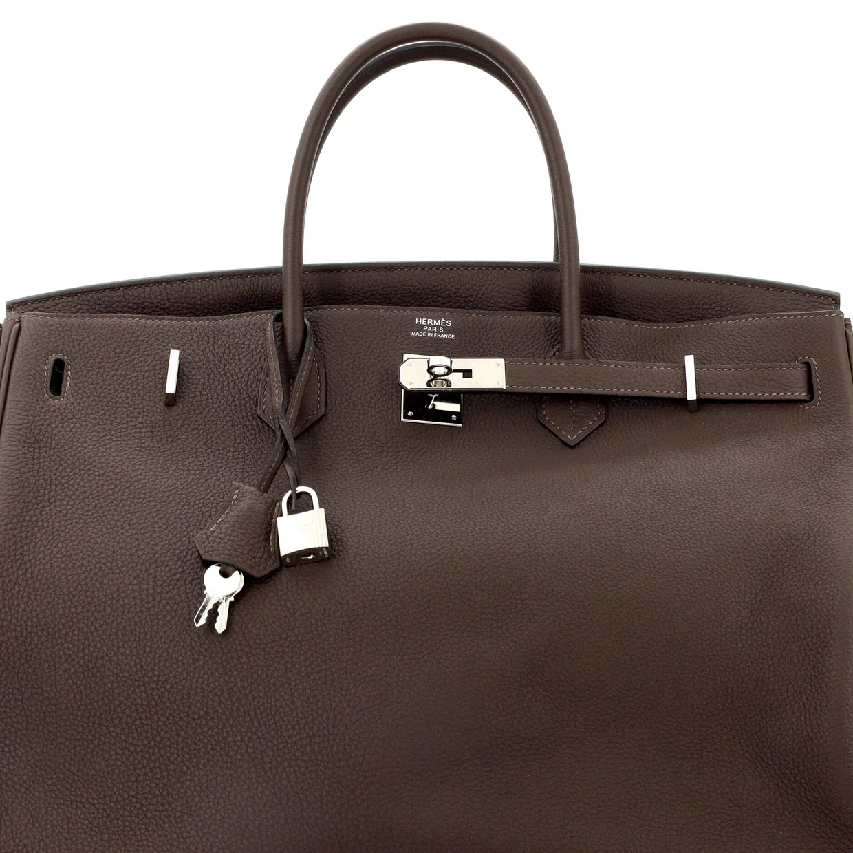 Birkin Handbag Ebene Togo with Palladium Hardware 40 - Deep Luxury