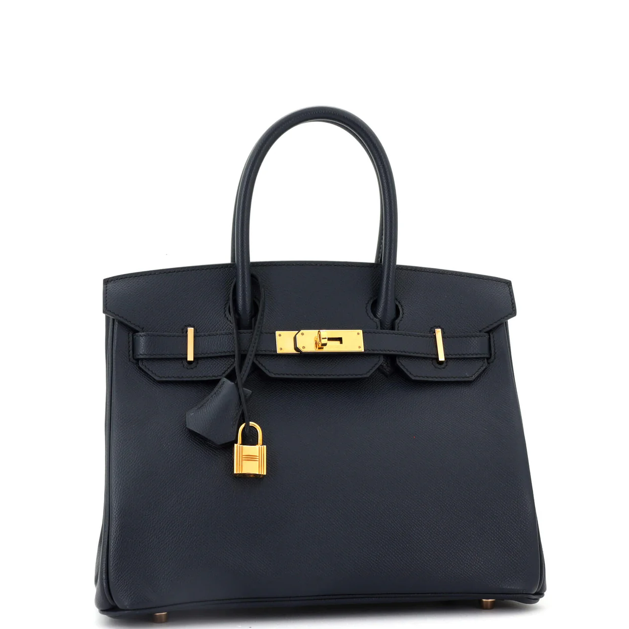 Birkin Handbag Bleu Indigo Epsom with Rose Gold Hardware 30 - Deep Luxury