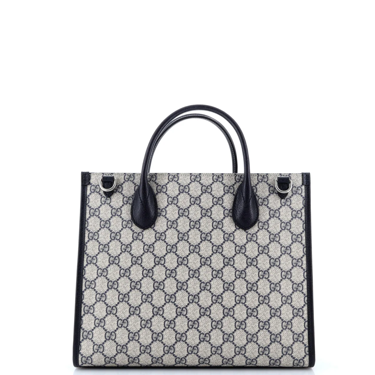 Interlocking G Tote GG Coated Canvas and Leather Small - Deep Luxury