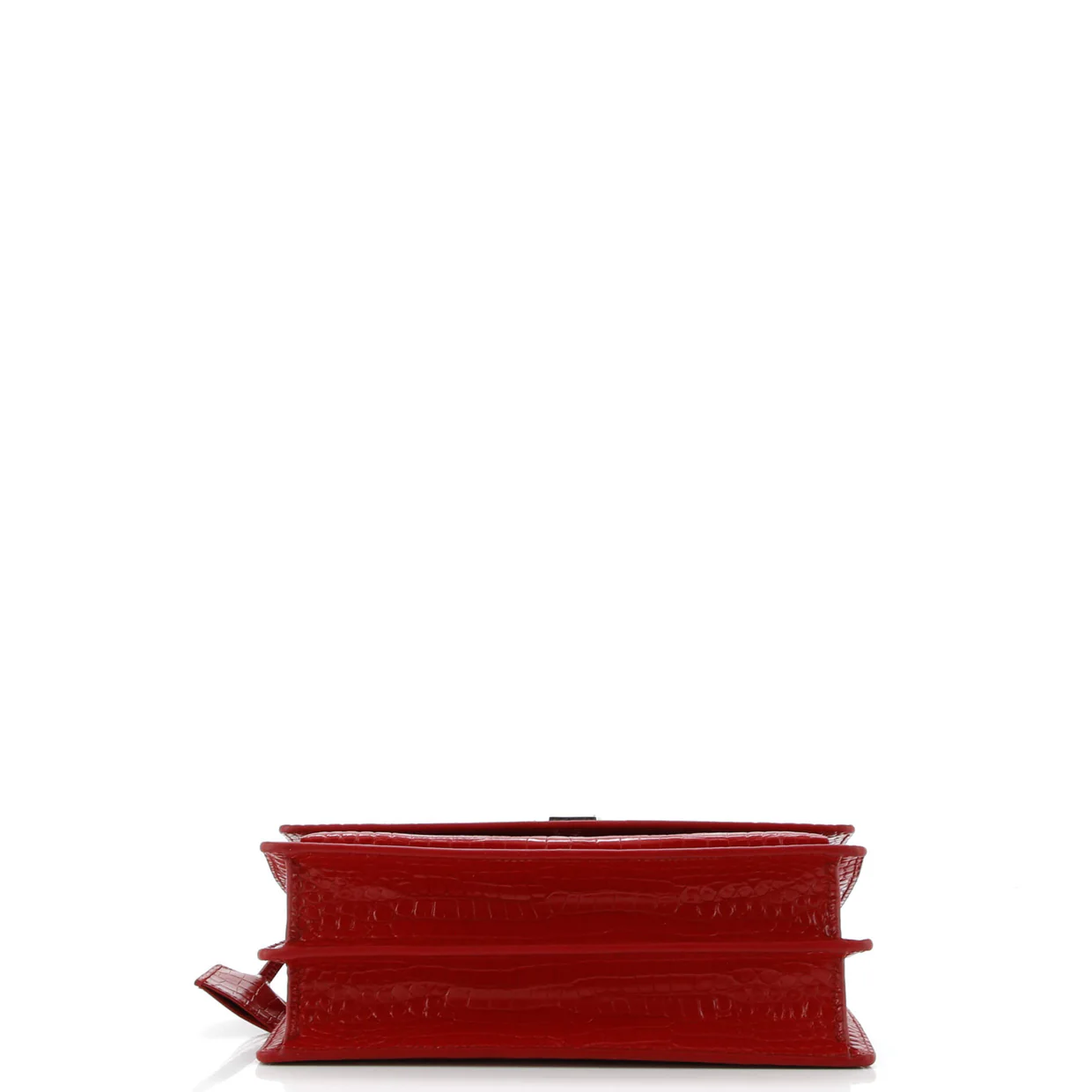 Sunset Crossbody Bag Crocodile Embossed Leather Medium - Deep Luxury