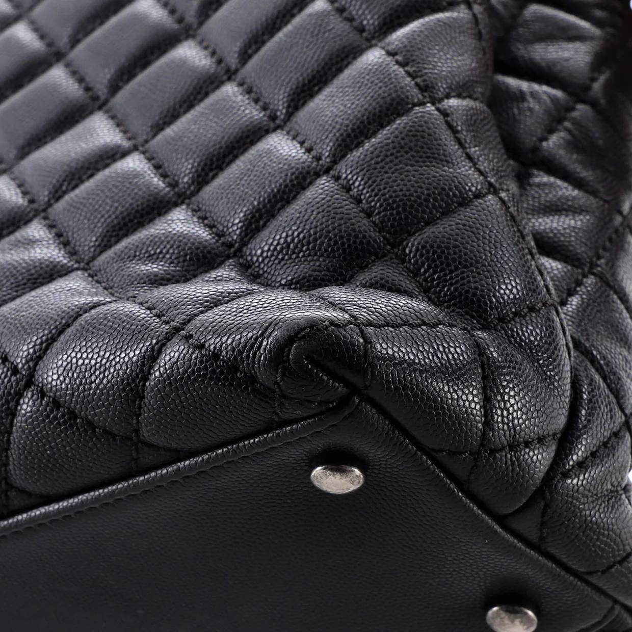 Coco Top Handle Bag Quilted Caviar Medium - Deep Luxury
