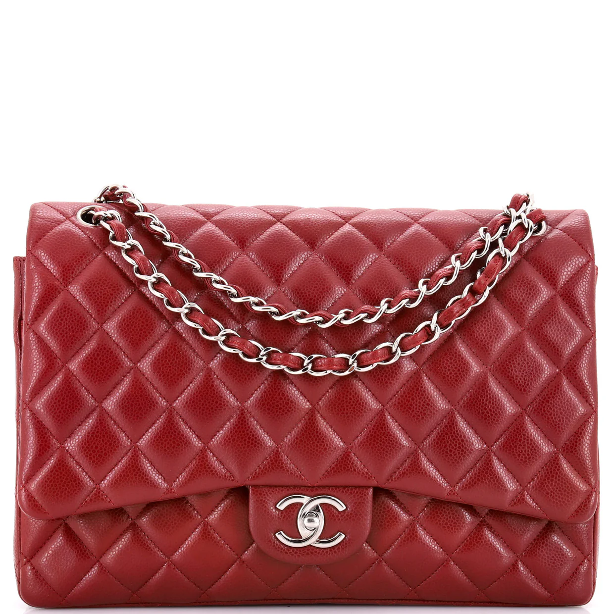 Classic Double Flap Bag Quilted Caviar Maxi - Deep Luxury