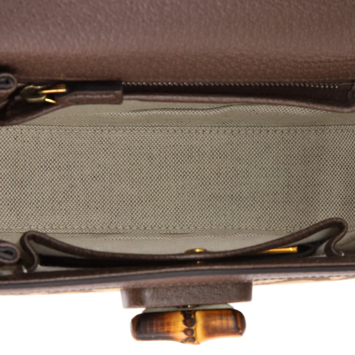 Bamboo 1947 Top Handle Bag Jumbo GG Canvas Small - Deep Luxury