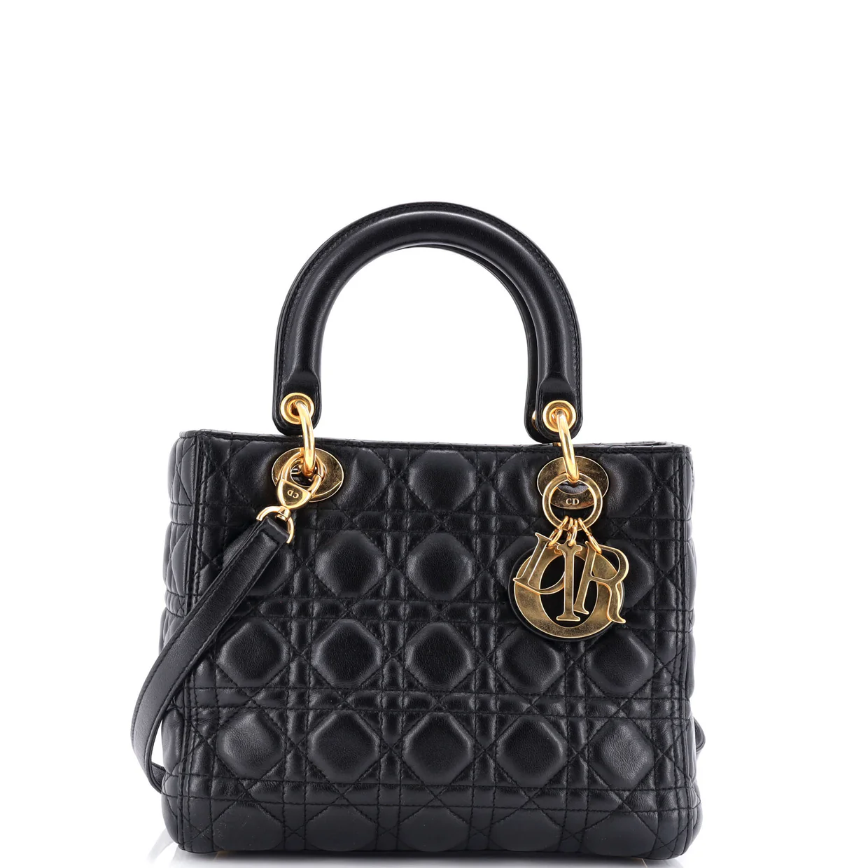 Vintage Lady Dior Bag Cannage Quilt Lambskin Medium - Deep Luxury
