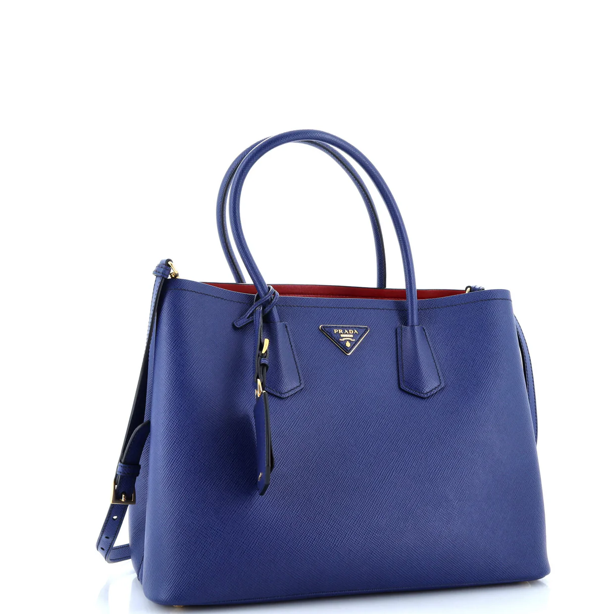 Cuir Double Tote Saffiano Leather Medium - Deep Luxury
