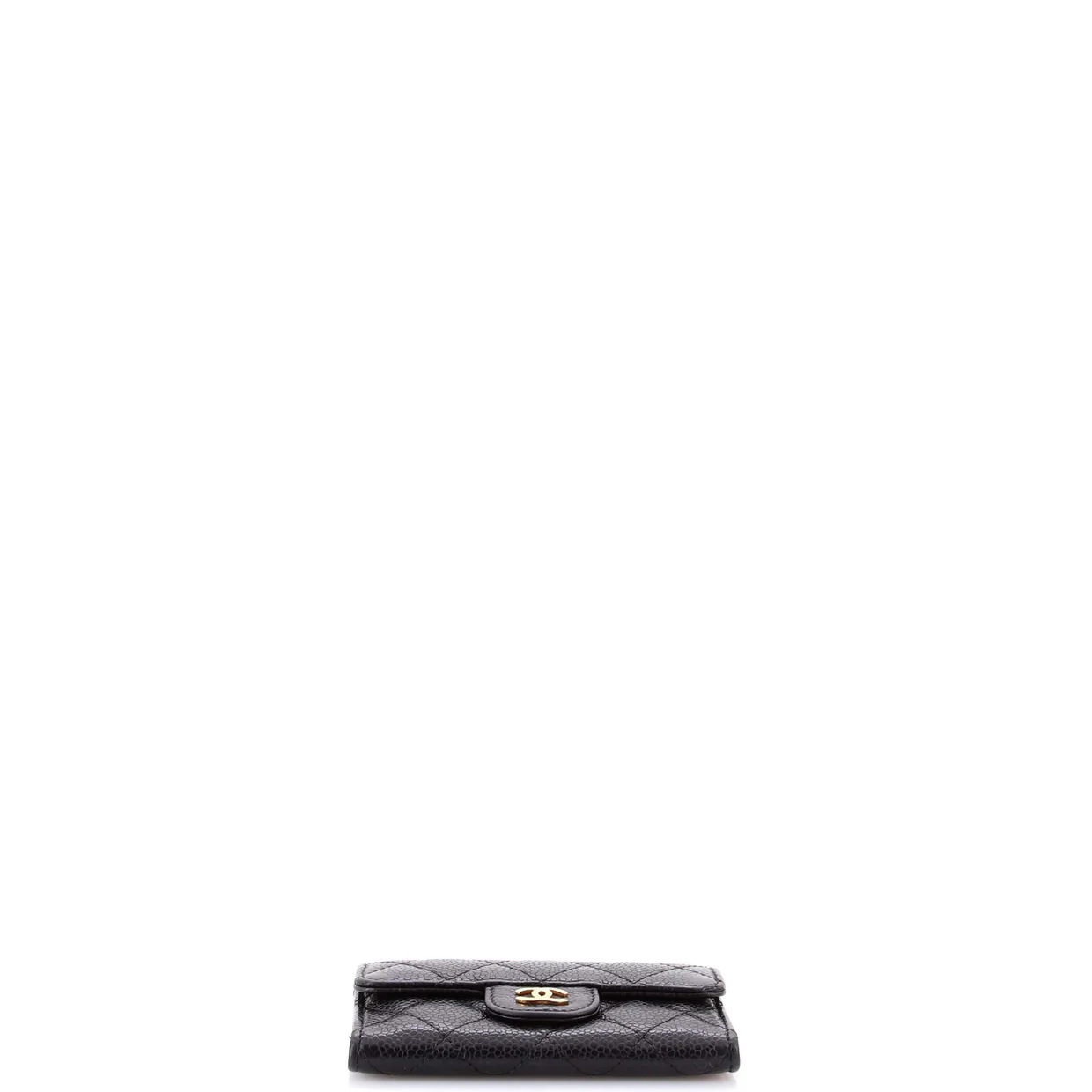 Classic Flap Card Case Quilted Caviar - Deep Luxury
