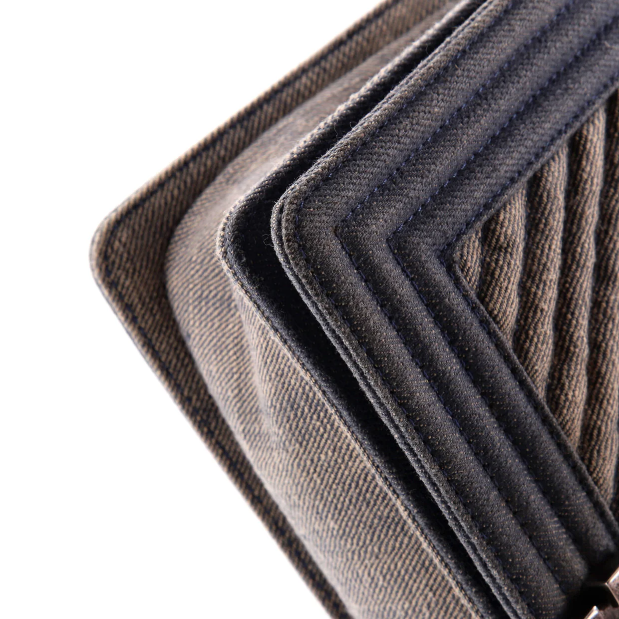 Boy Flap Bag Chevron Denim Old Medium - Deep Luxury