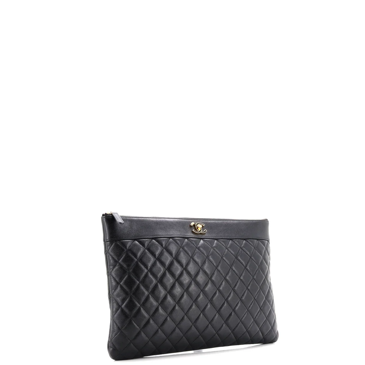 Mademoiselle Vintage O Case Clutch Quilted Sheepskin Large - Deep Luxury