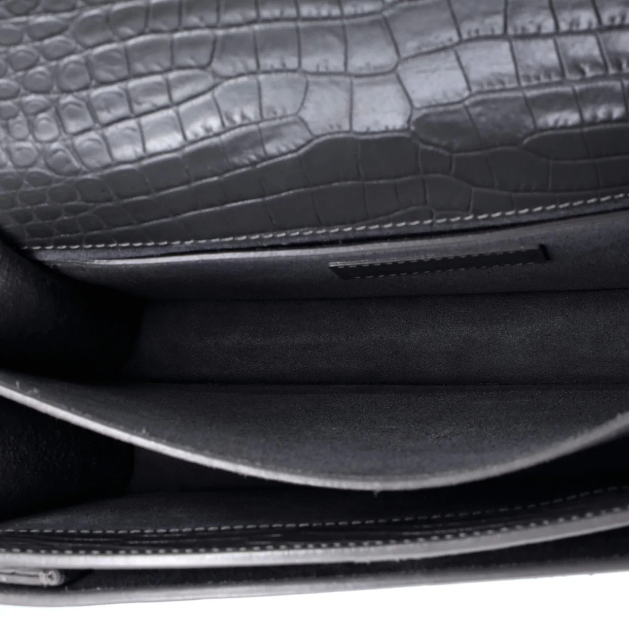 Sunset Crossbody Bag Crocodile Embossed Leather Medium - Deep Luxury