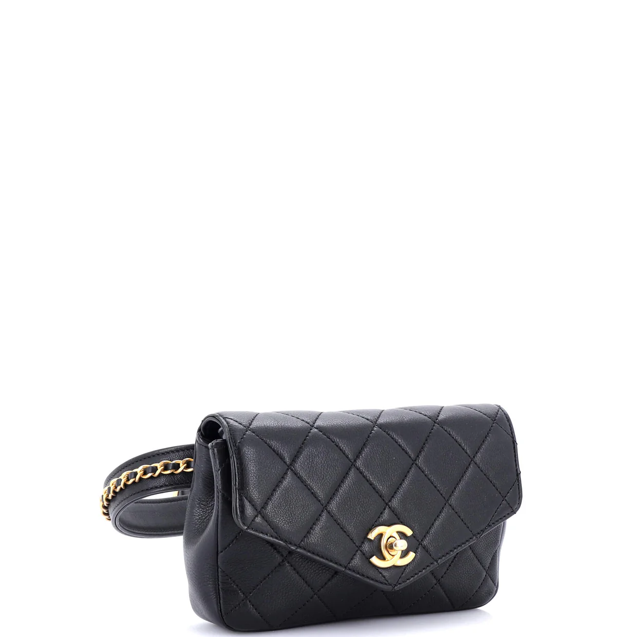 Chain Envelope Belt Bag Quilted Calfskin - Deep Luxury