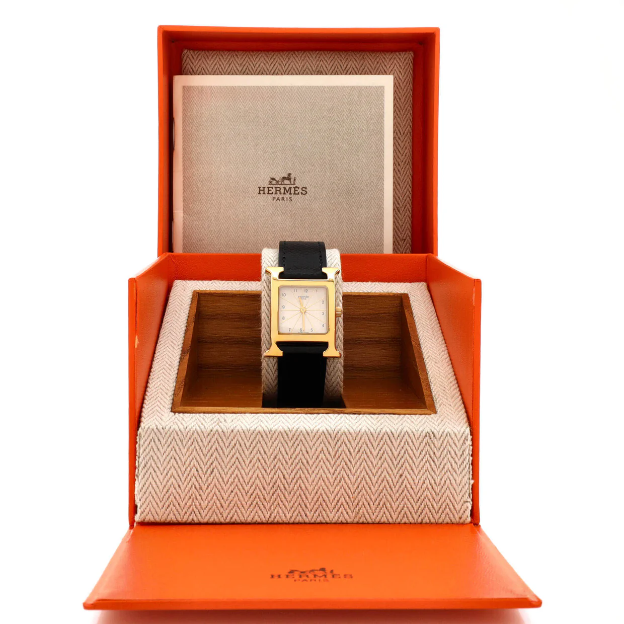 Heure H Quartz Watch Plated Metal and Leather 21 - Deep Luxury