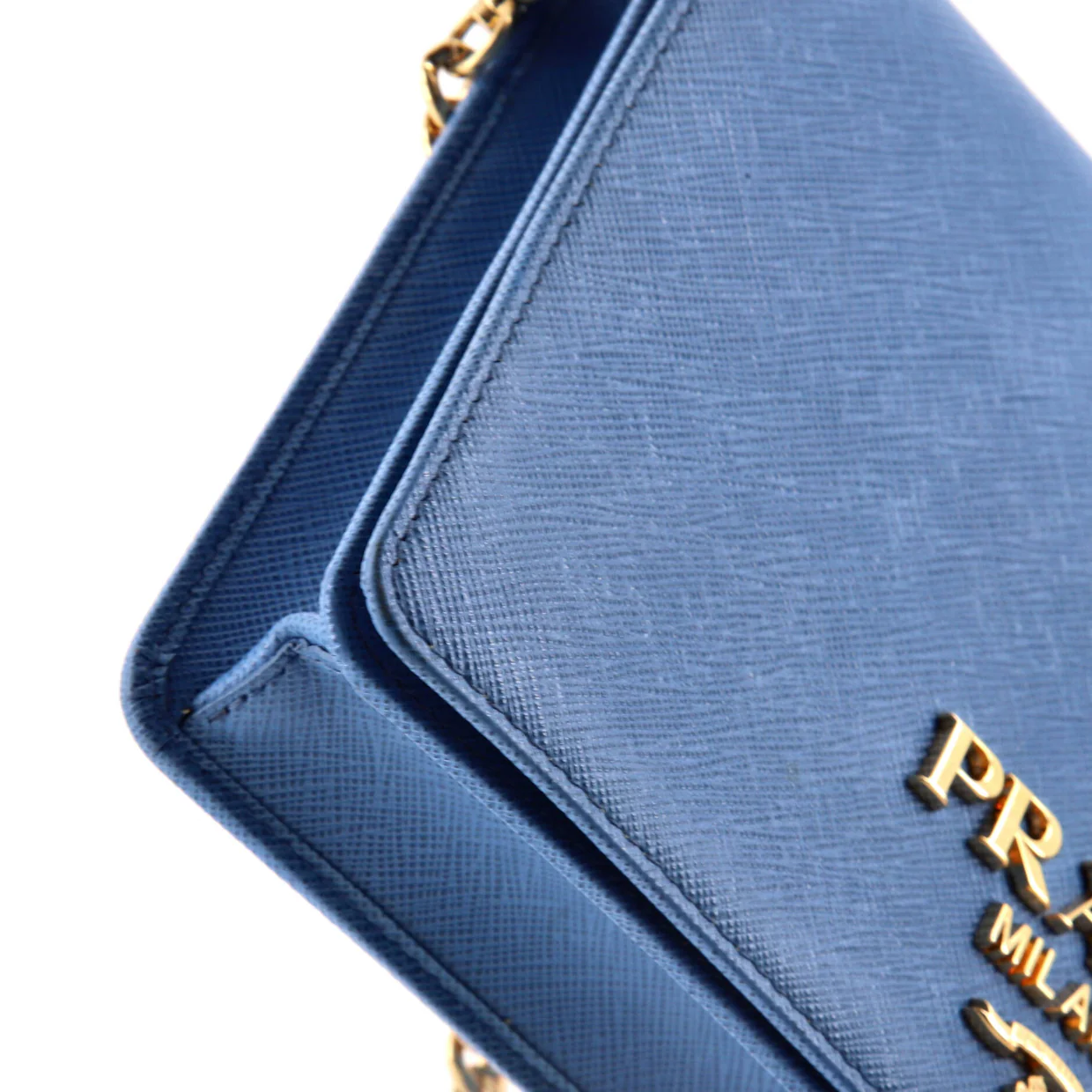 Chain Wallet Crossbody Saffiano Leather - Deep Luxury