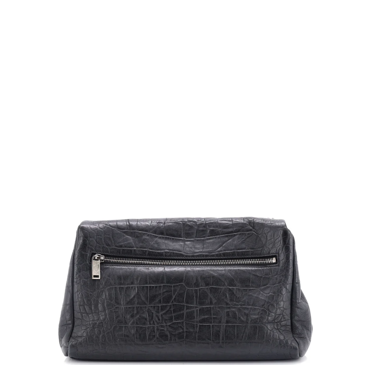 West Hollywood Shoulder Bag Crocodile Embossed Leather Medium - Deep Luxury