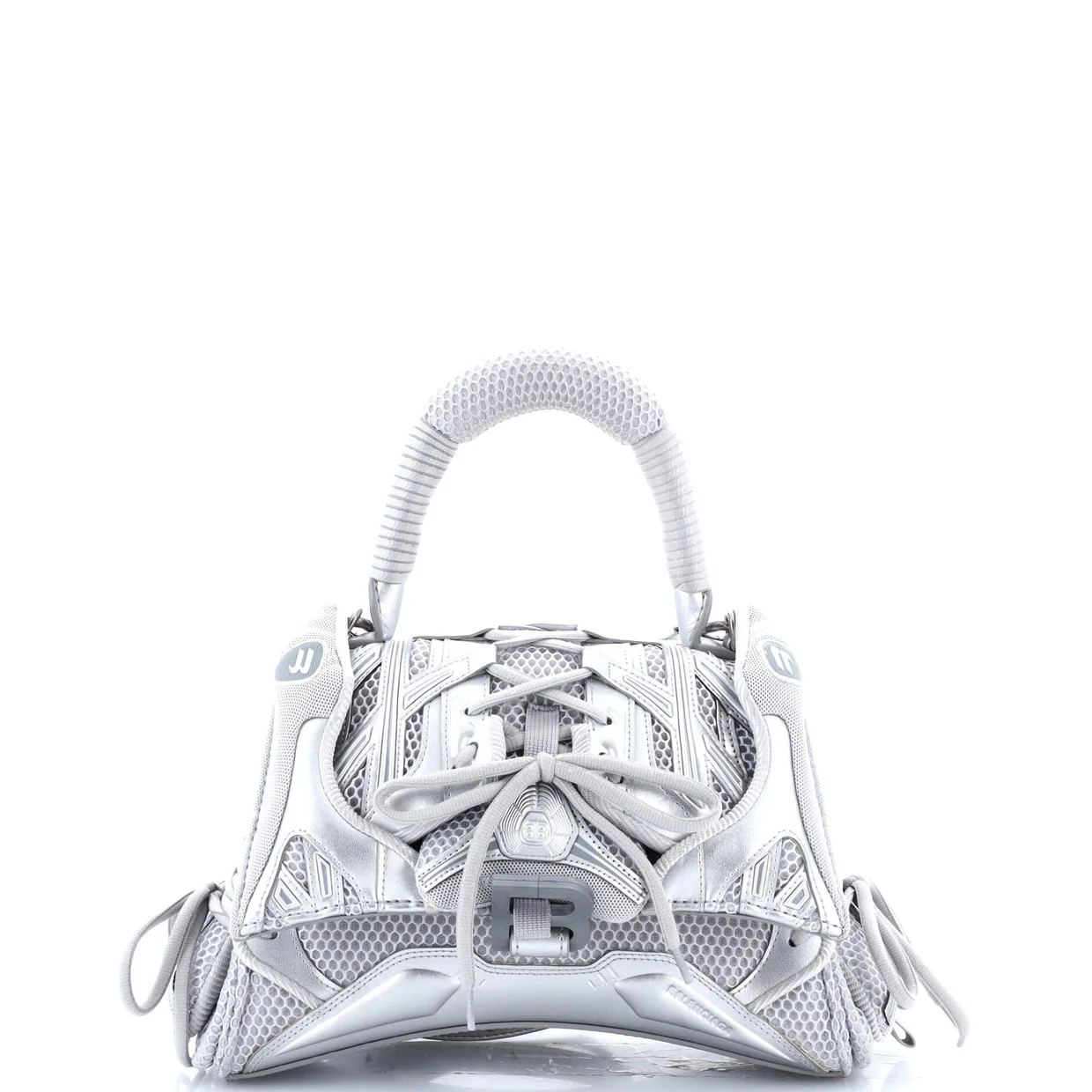 SneakerHead Top Handle Bag Mesh and Faux Leather Small - Deep Luxury