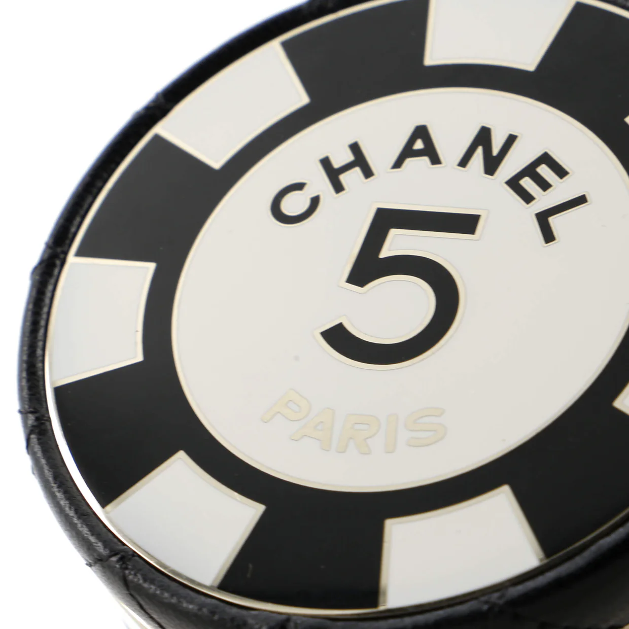 Poker Chip Clutch With Chain Quilted Lambskin with Enamel - Deep Luxury