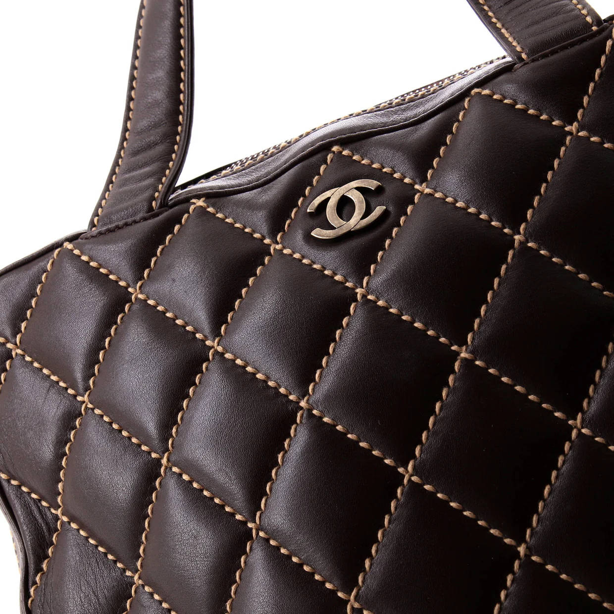 Surpique Zip Around Satchel Quilted Leather Large - Deep Luxury