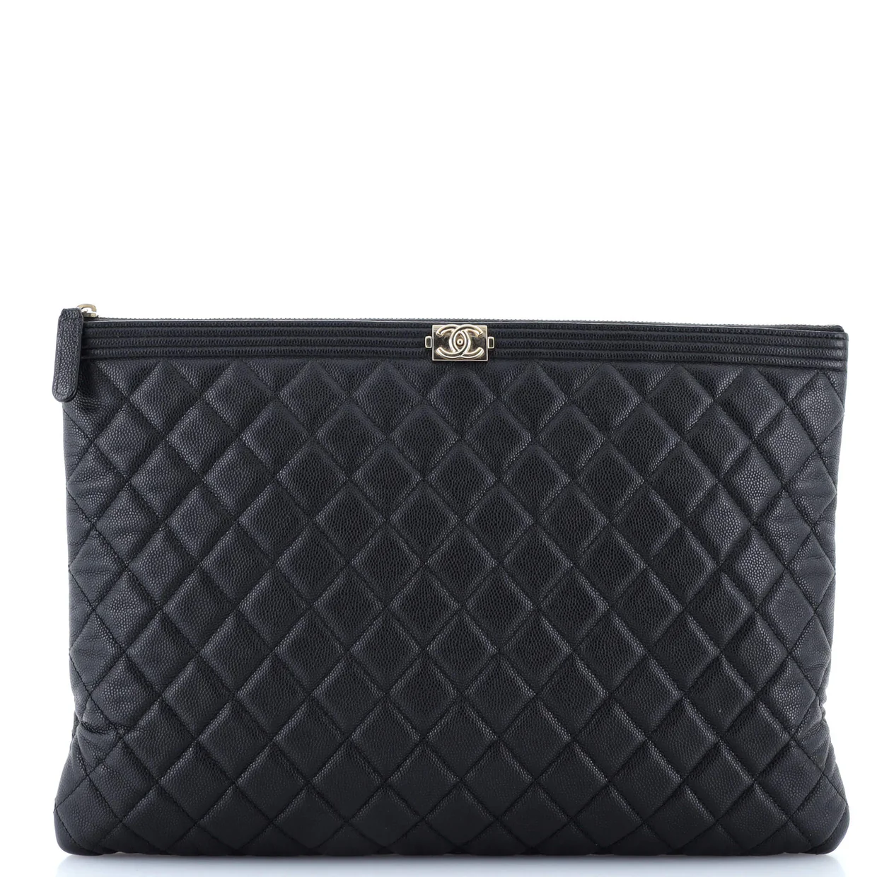 Boy O Case Clutch Quilted Caviar Large - Deep Luxury