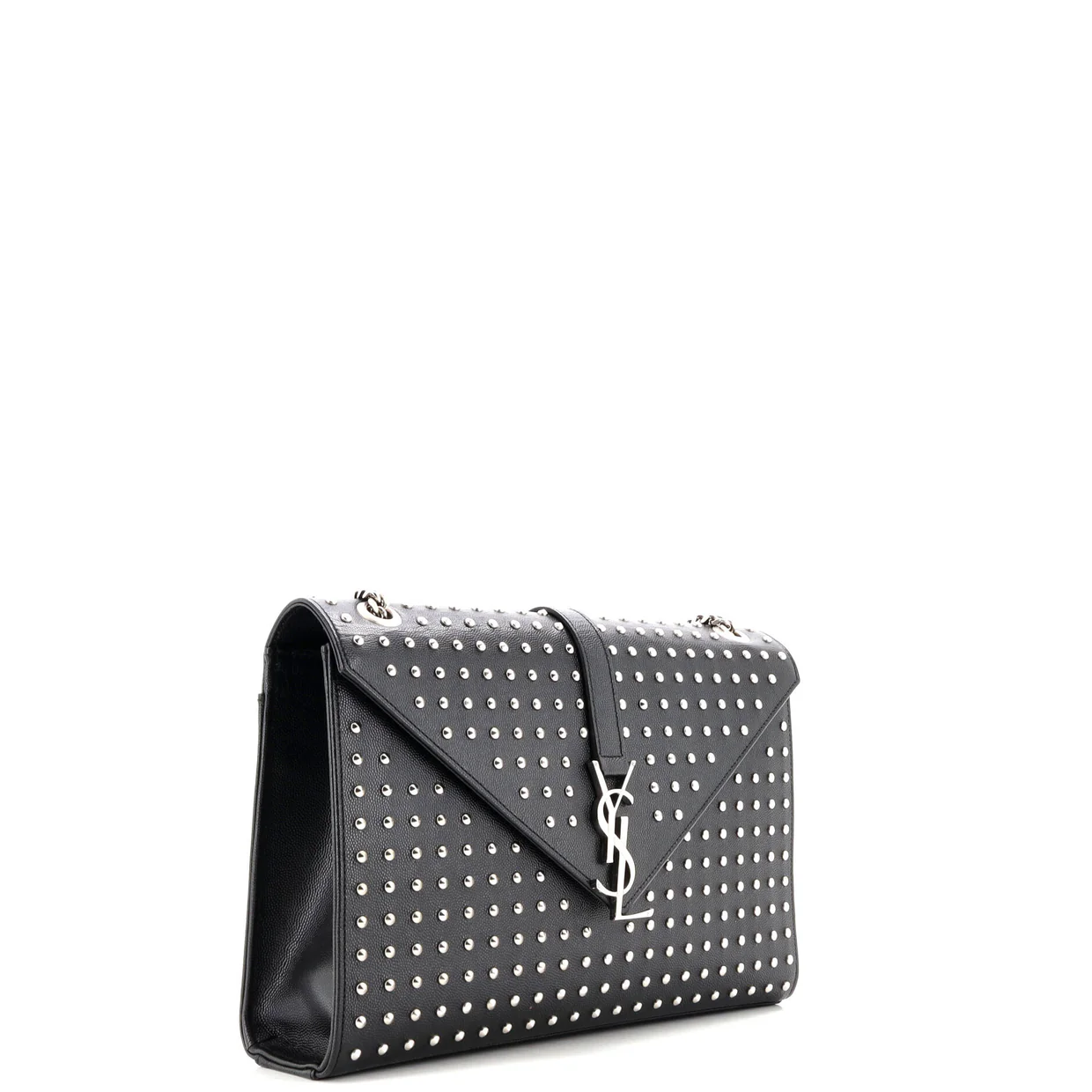 Classic Monogram Envelope Satchel Studded Leather Large - Deep Luxury