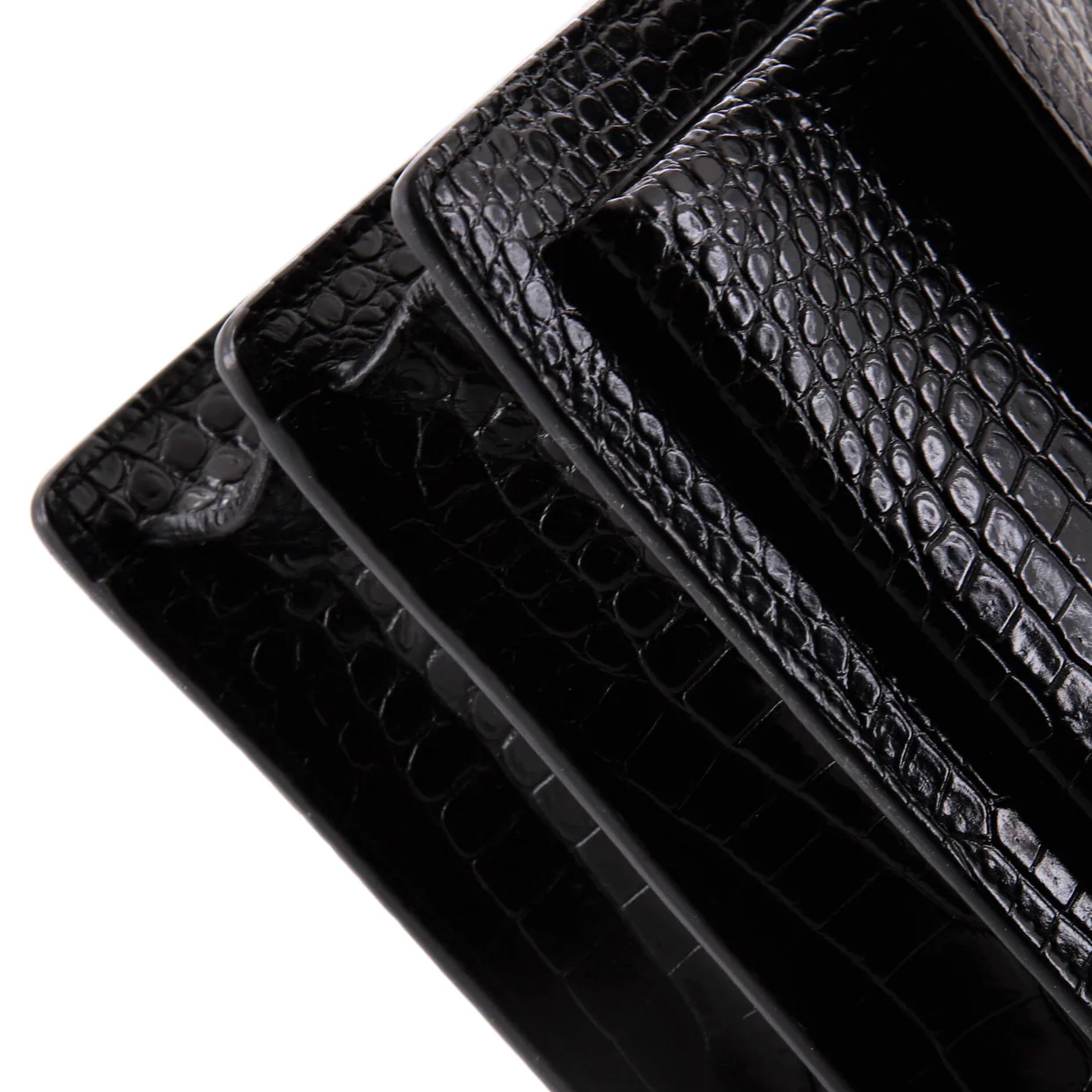 Sunset Crossbody Bag Crocodile Embossed Leather Large - Deep Luxury