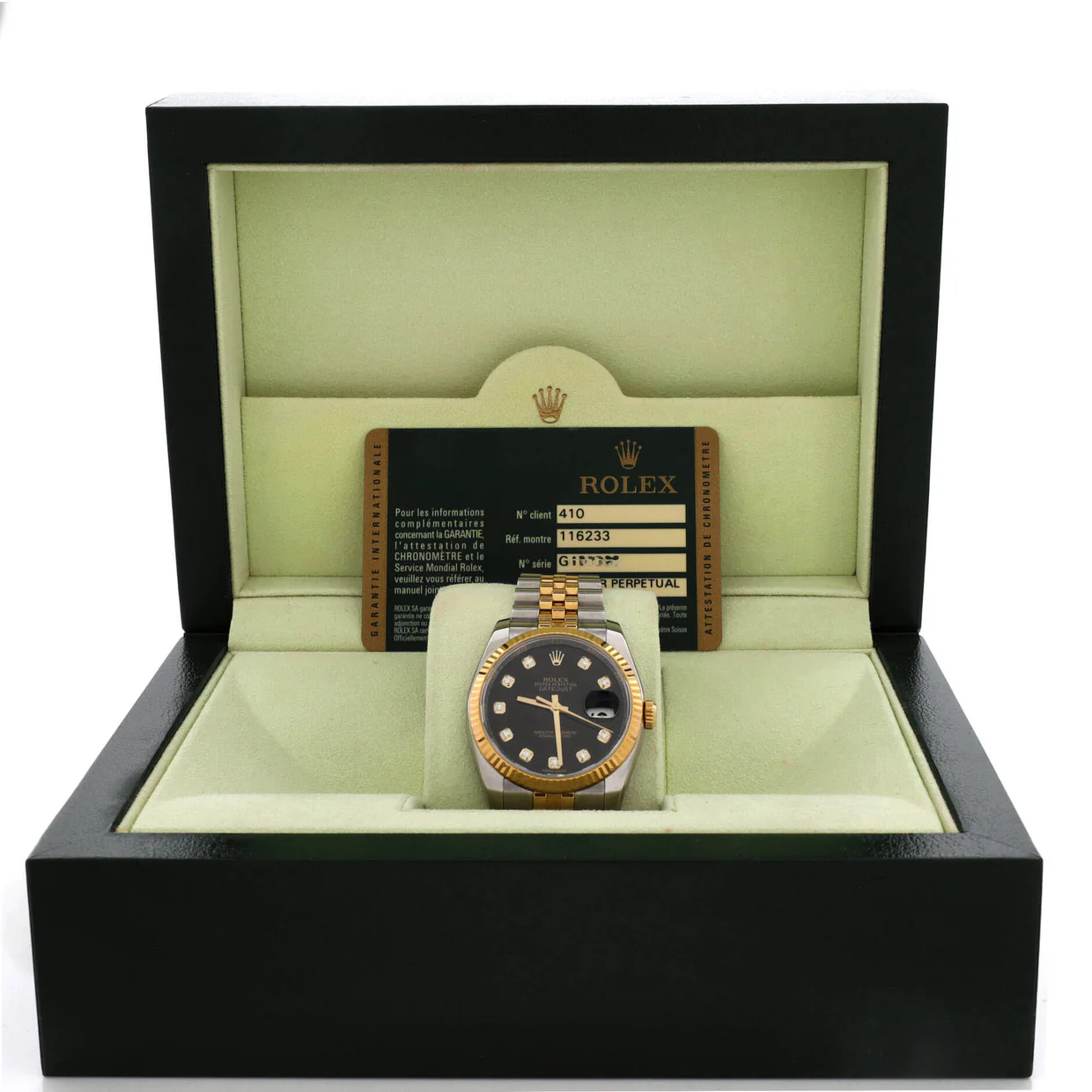 Oyster Perpetual Datejust Automatic Watch Stainless Steel and Yellow Gold with Diamond Markers 36 - Deep Luxury