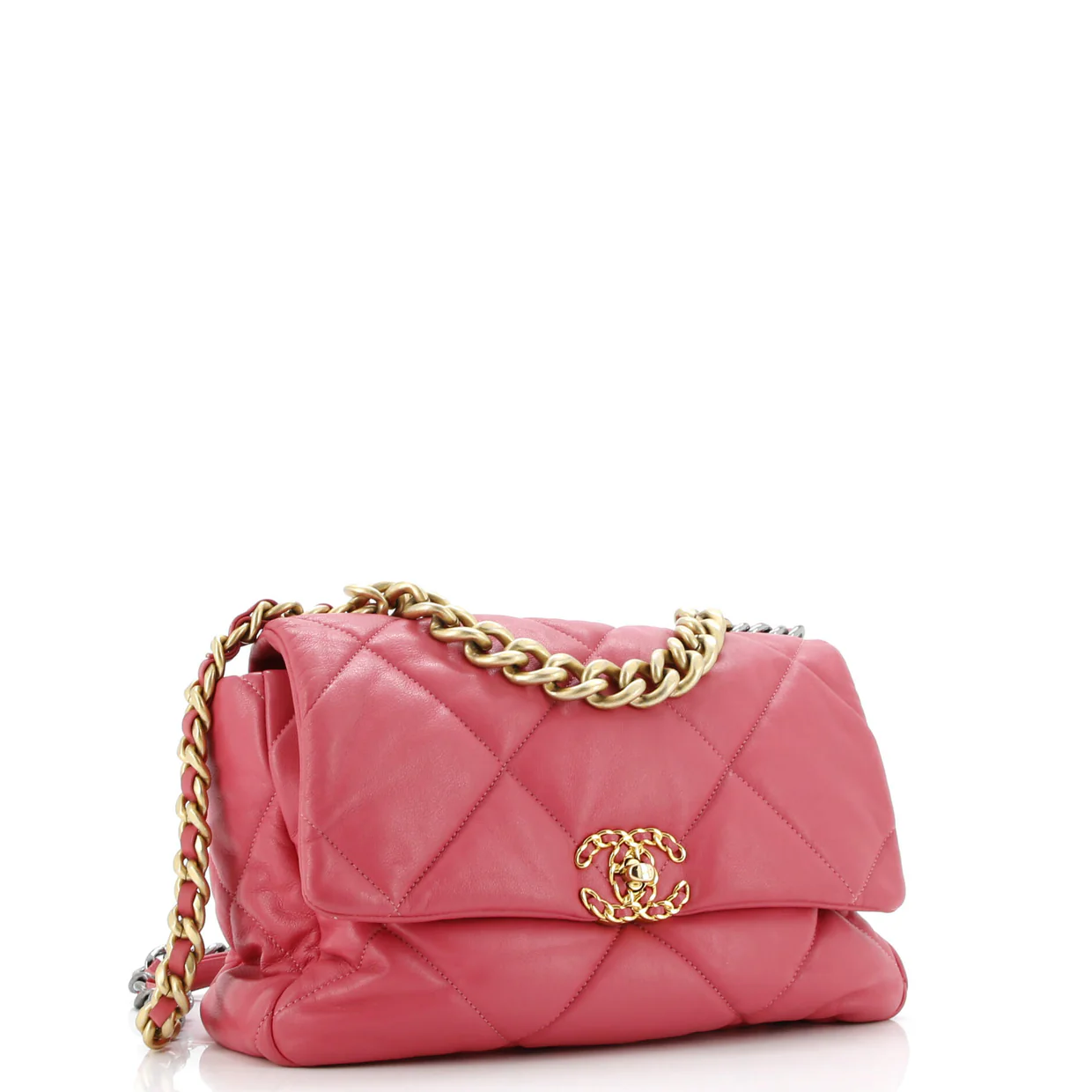 19 Flap Bag Quilted Leather Large - Deep Luxury