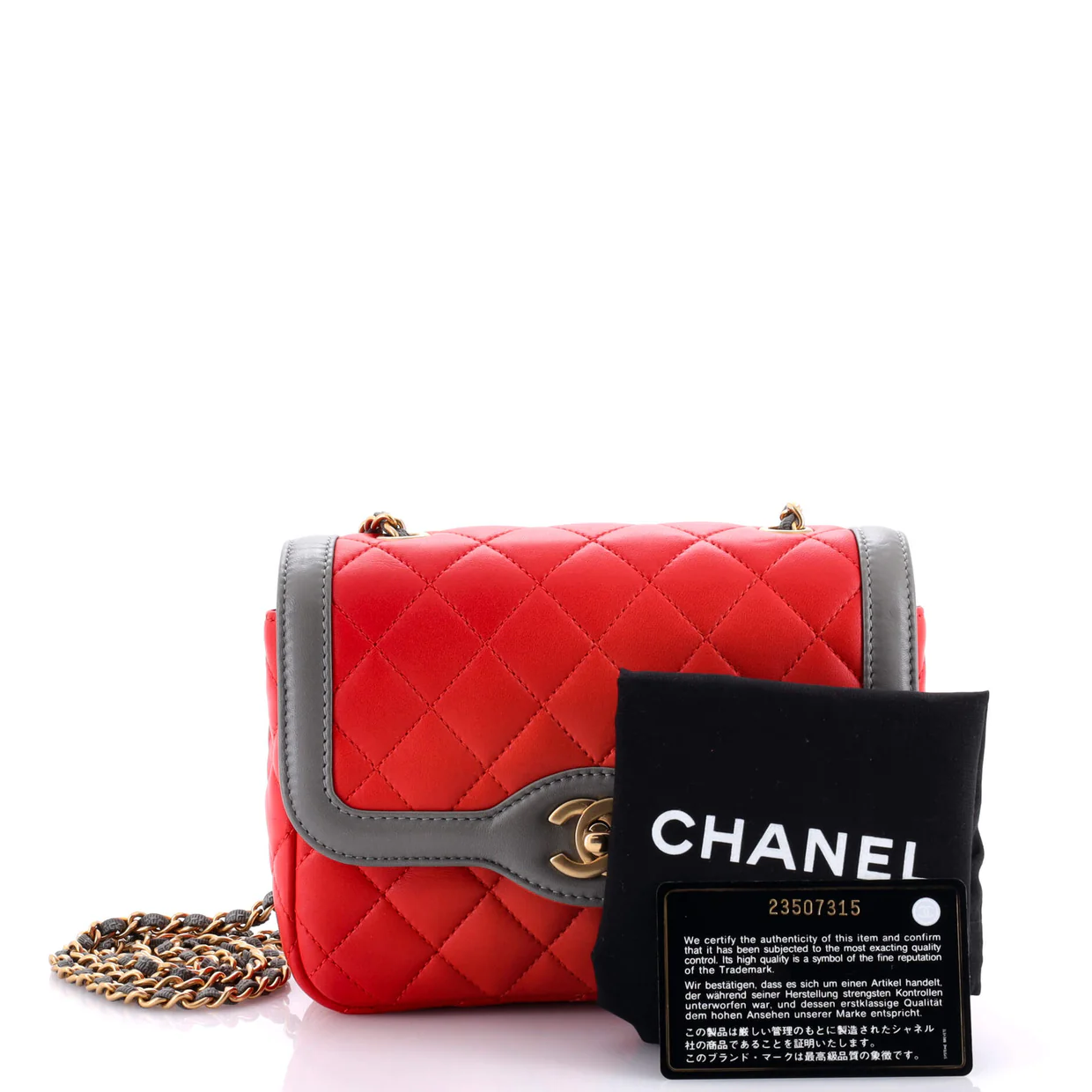 Two Tone Flap Bag Quilted Lambskin Mini - Deep Luxury