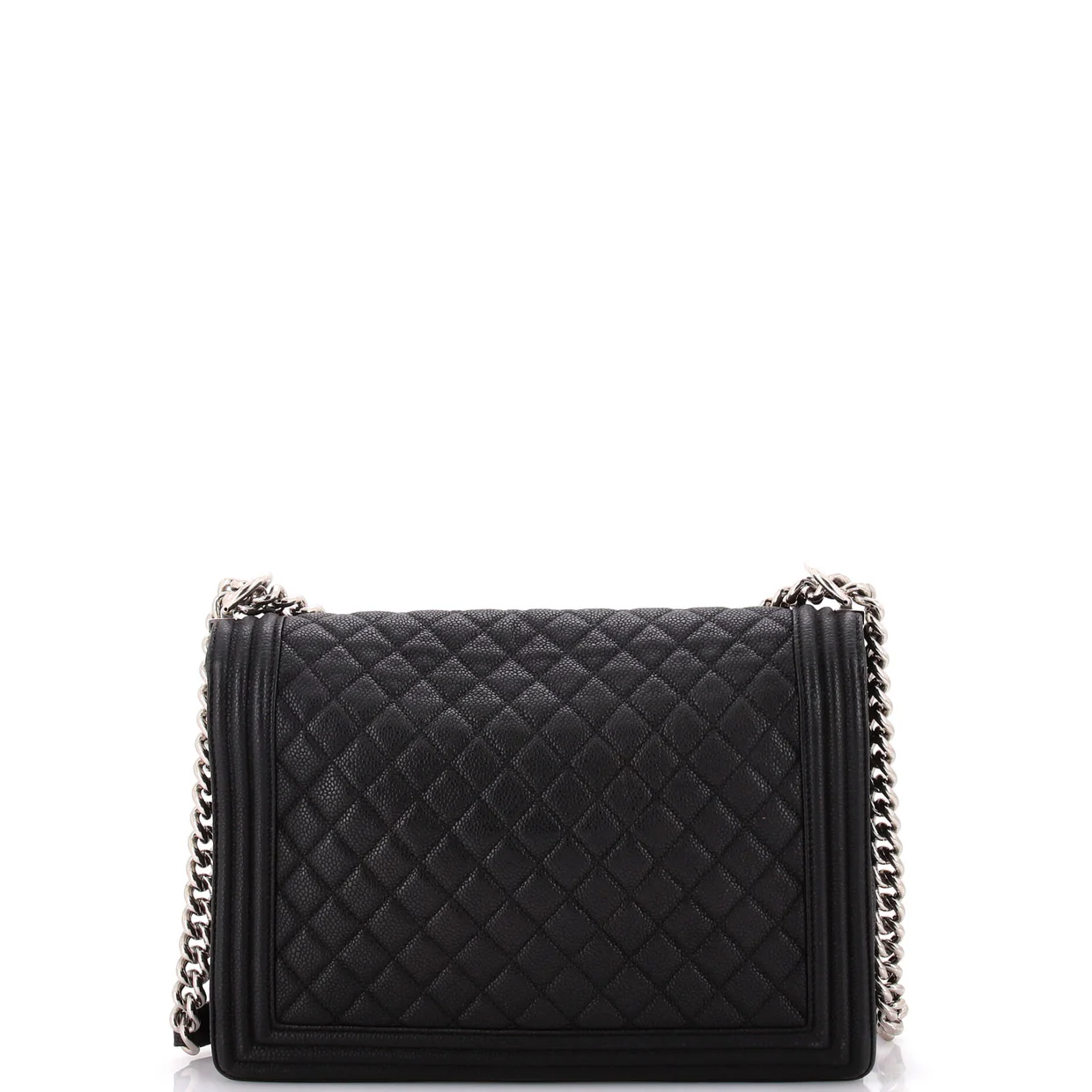 Boy Flap Bag Quilted Caviar Large - Deep Luxury