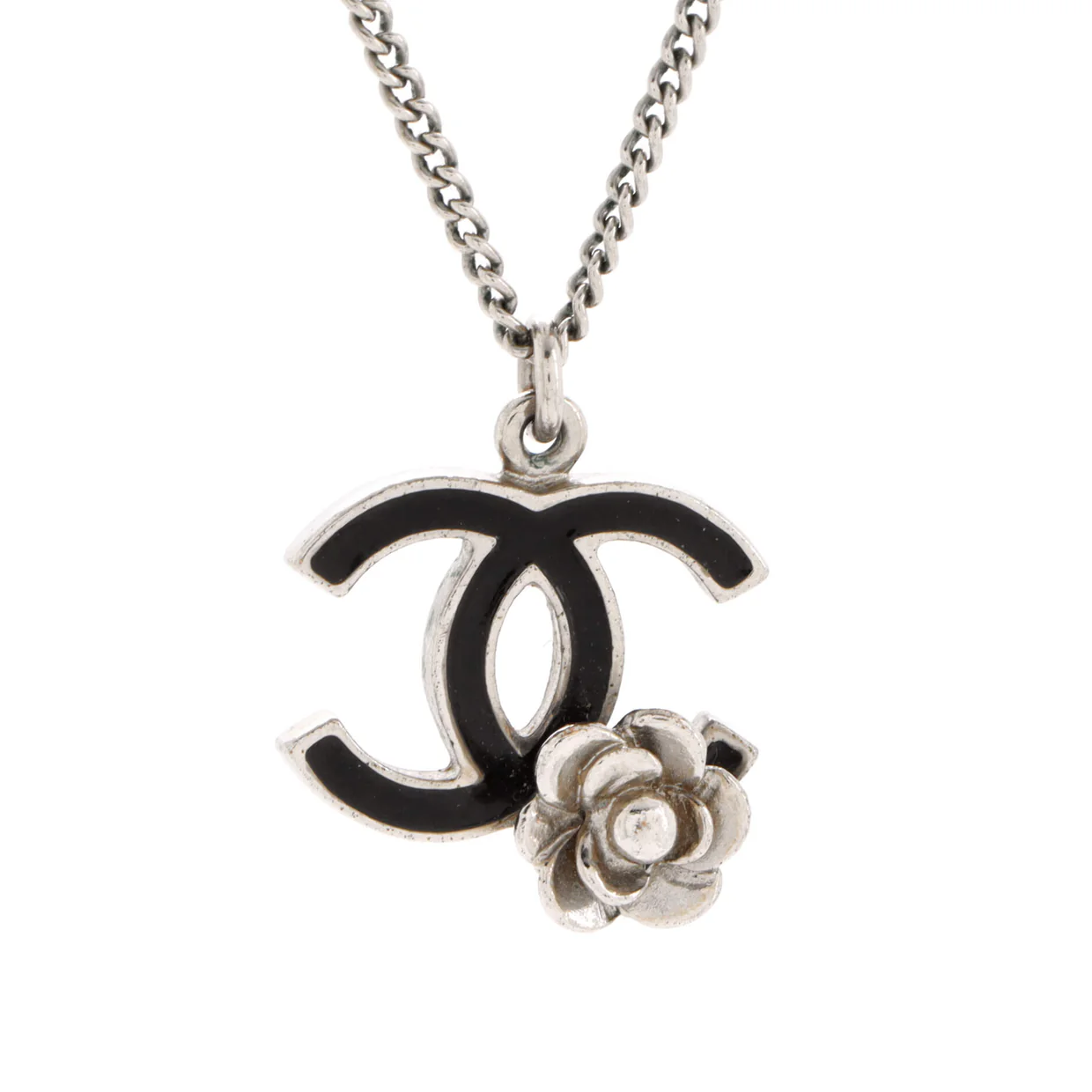 CC Pendant Necklace Metal with Enamel - Deep Luxury