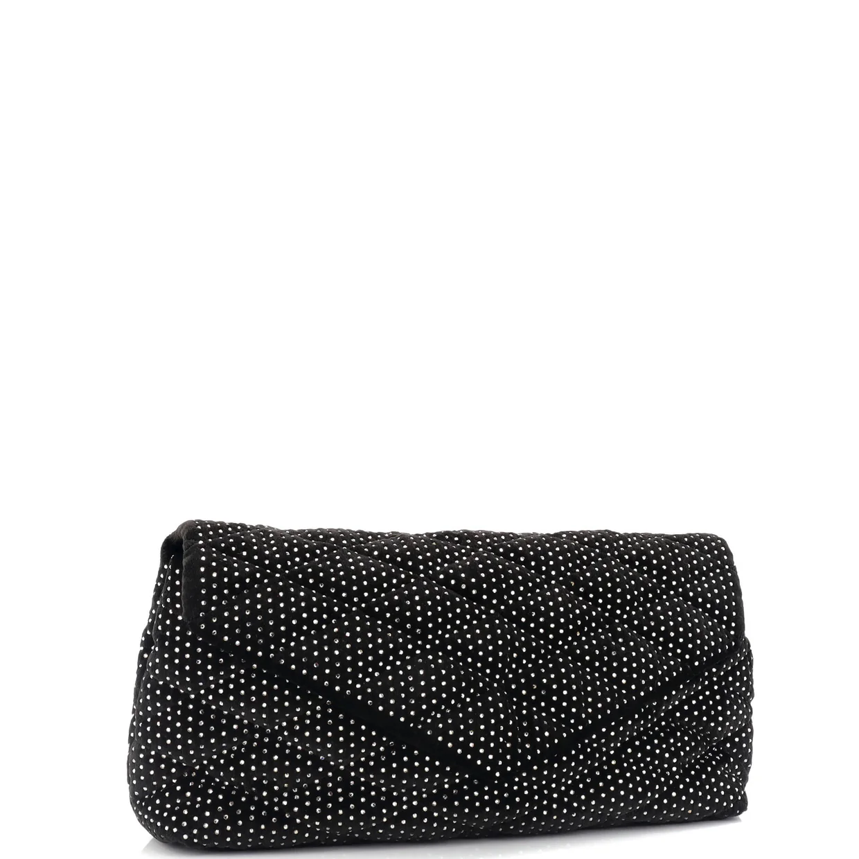 Sade Puffer Envelope Clutch Crystal Embellished Velvet Large - Deep Luxury