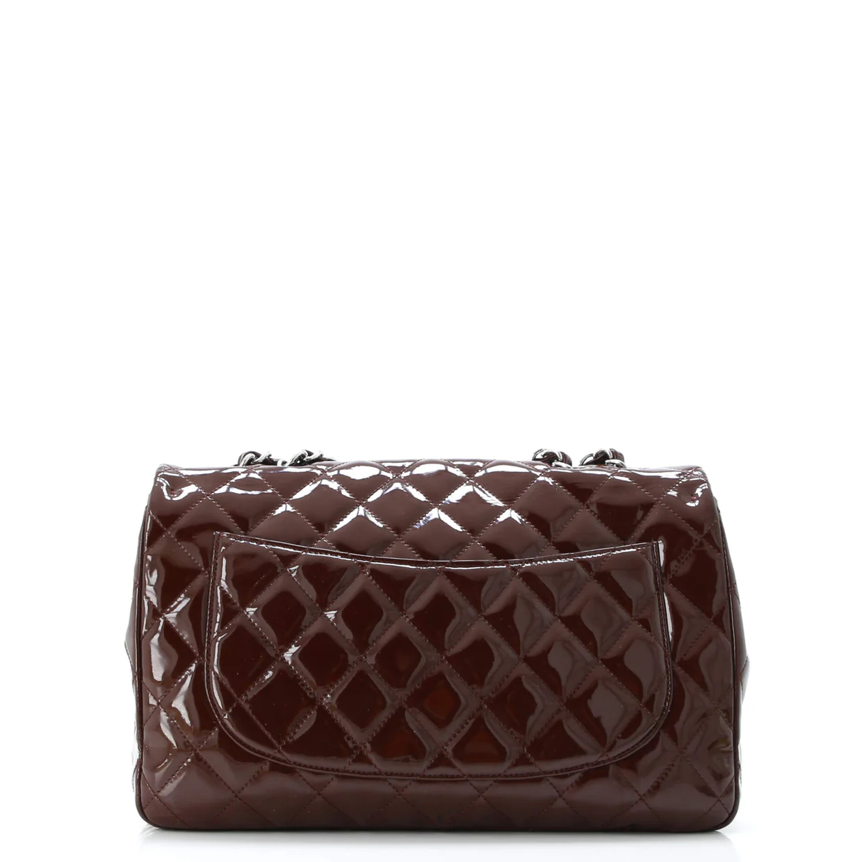 Classic Double Flap Bag Quilted Patent Jumbo - Deep Luxury