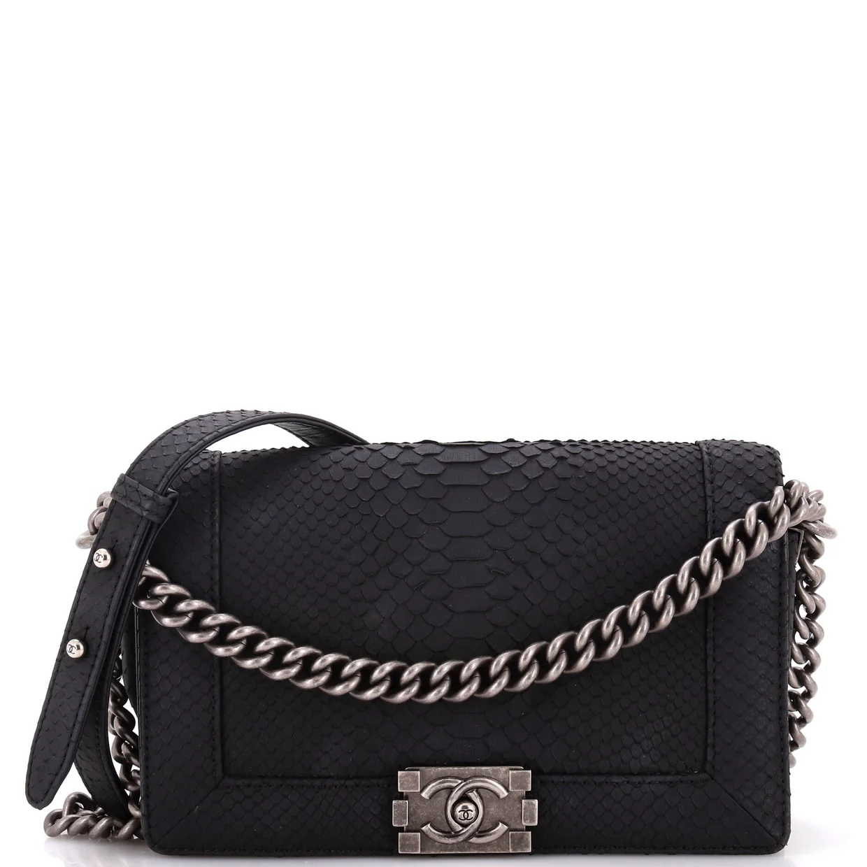 Boy Flap Bag Matte Gentle Python Old Medium - Deep Luxury