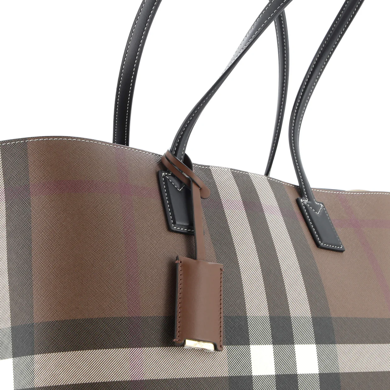 Soft Tote Check E-Canvas Medium - Deep Luxury