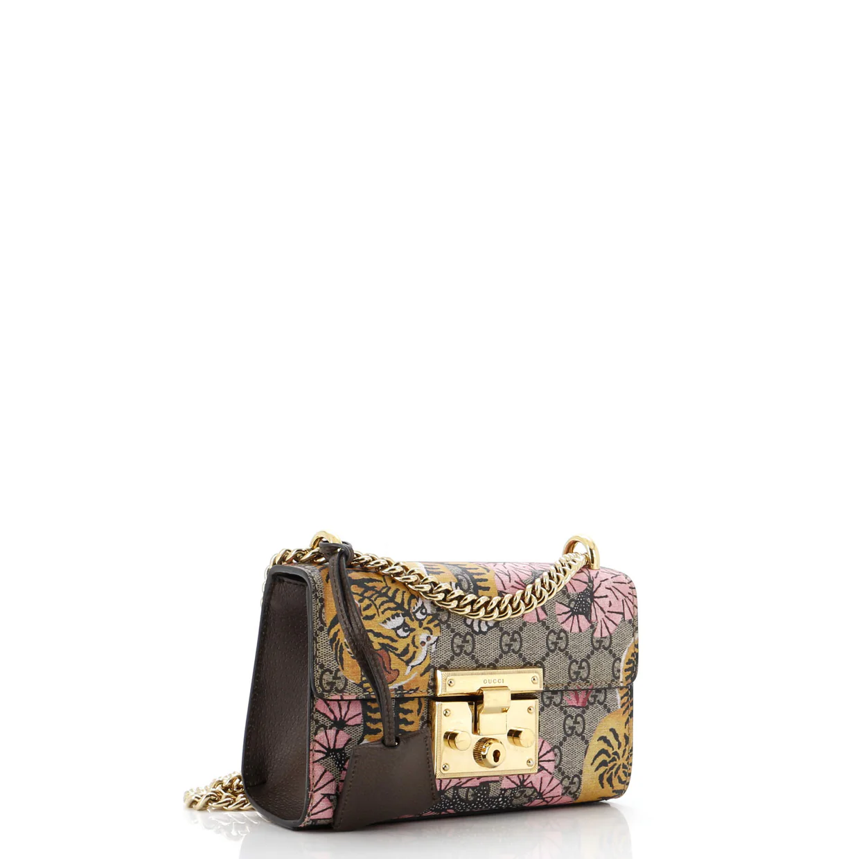 Padlock Shoulder Bag Bengal Print GG Coated Canvas Small - Deep Luxury