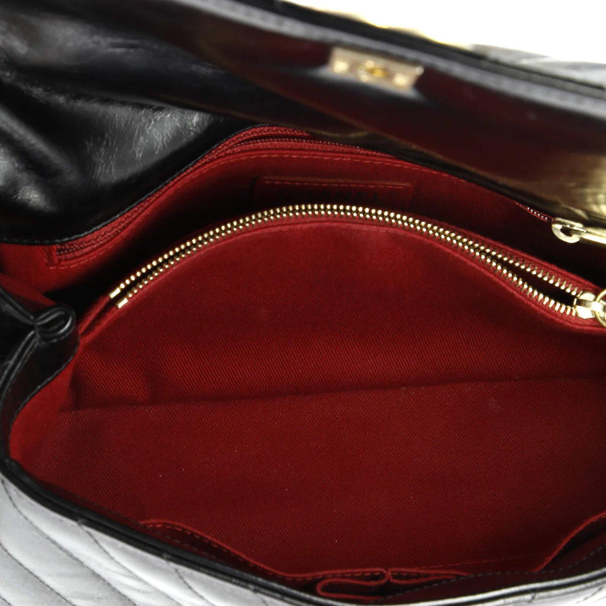 Coco Top Handle Bag Chevron Calfskin Small - Deep Luxury