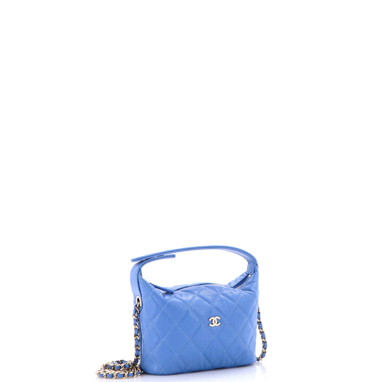 CC Hobo Clutch with Chain Quilted Caviar - Deep Luxury