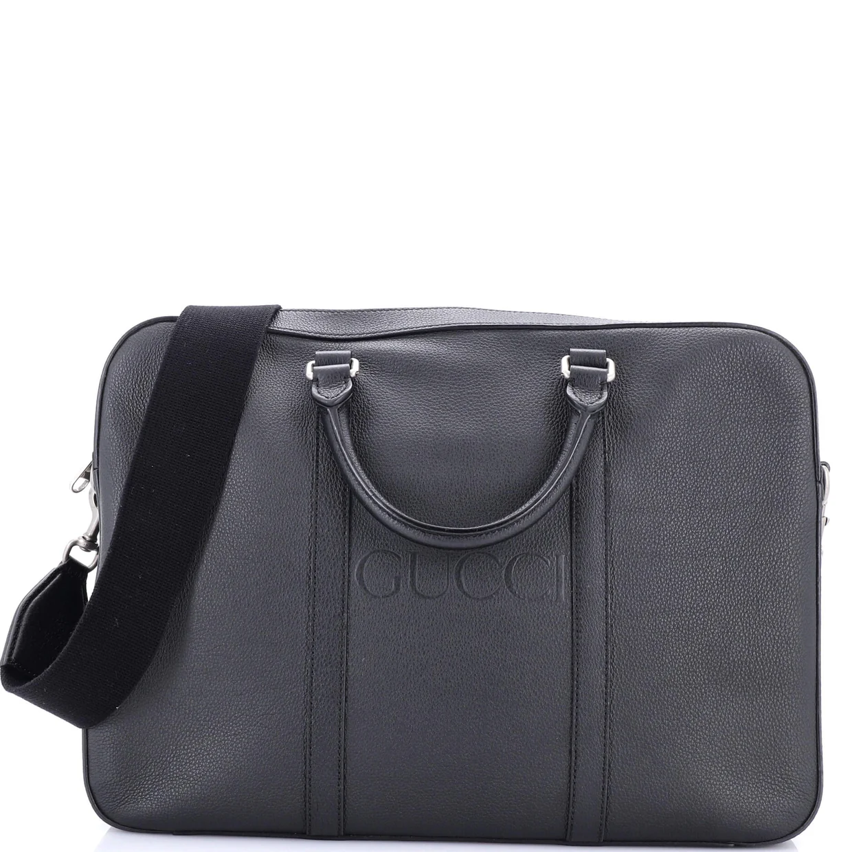 Logo Briefcase Leather Medium - Deep Luxury