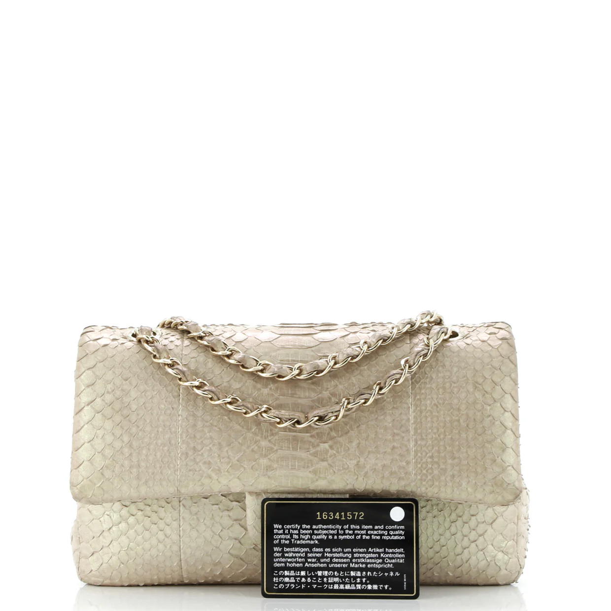 Classic Double Flap Bag Iridescent Python Medium - Deep Luxury