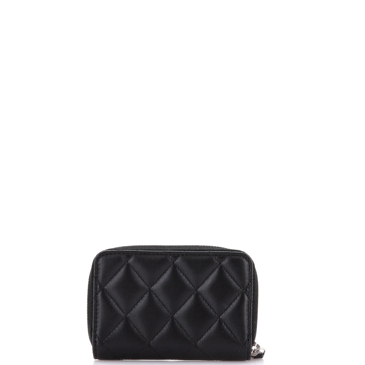 Textured CC Zip Coin Purse Quilted Lambskin Small - Deep Luxury