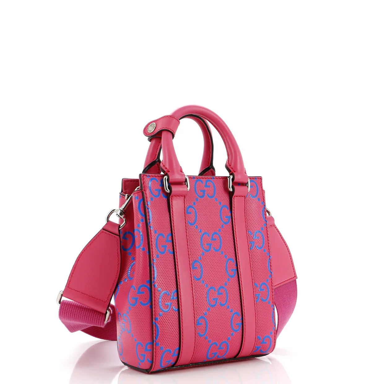 Convertible Open Tote GG Embossed Perforated Leather Mini - Deep Luxury