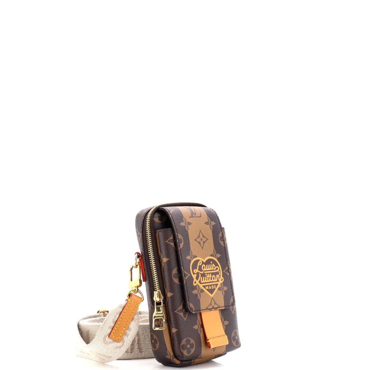 Nigo Flap Double Phone Pouch Limited Edition Stripes Monogram Canvas - Deep Luxury