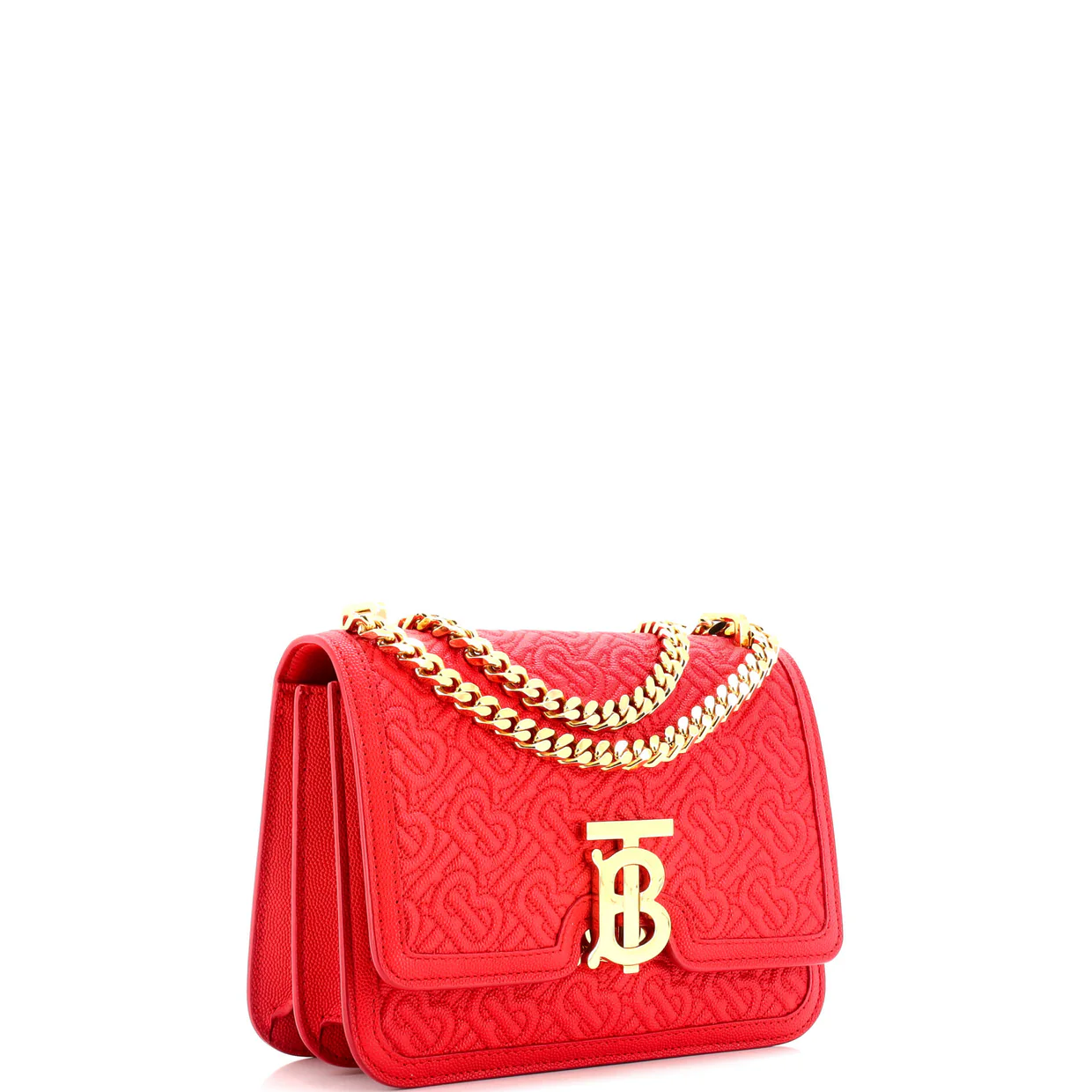 TB Flap Chain Bag Monogram Embossed Leather Small - Deep Luxury
