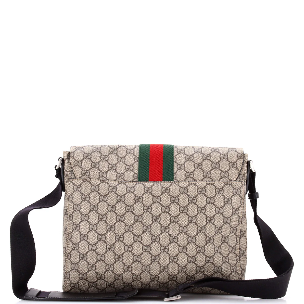 Web Flap Messenger Bag GG Coated Canvas Medium - Deep Luxury