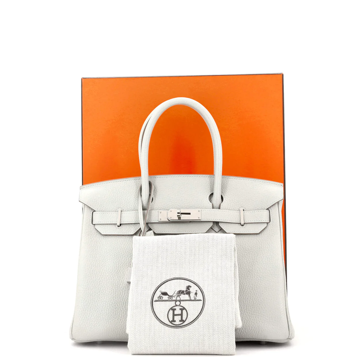 Birkin Handbag Grey Clemence with Palladium Hardware 30 - Deep Luxury