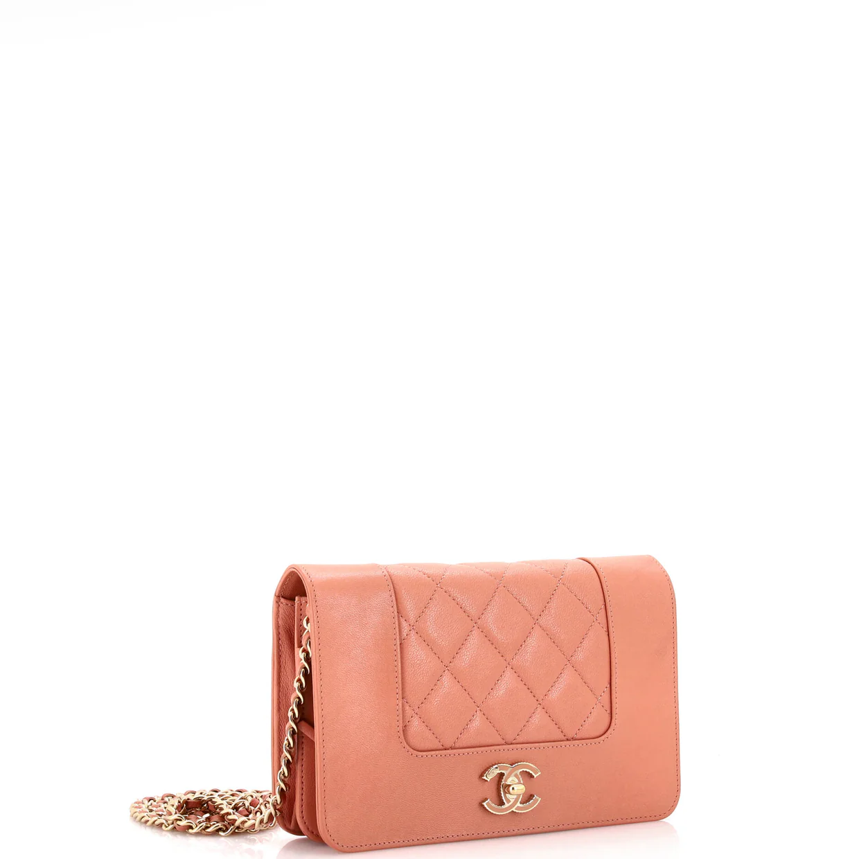 Mademoiselle Vintage Wallet on Chain Quilted Sheepskin - Deep Luxury