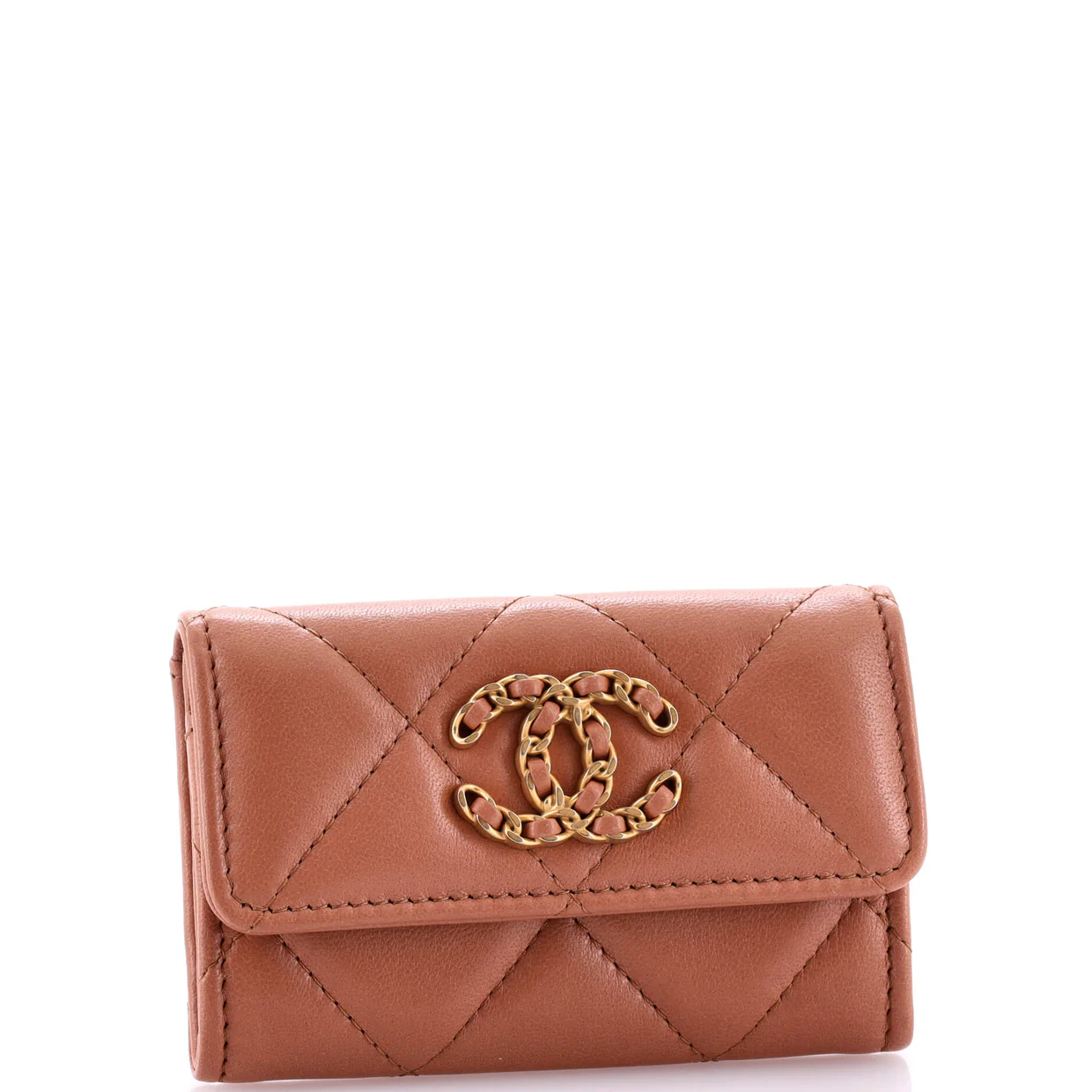 19 Flap Card Case Quilted Leather - Deep Luxury