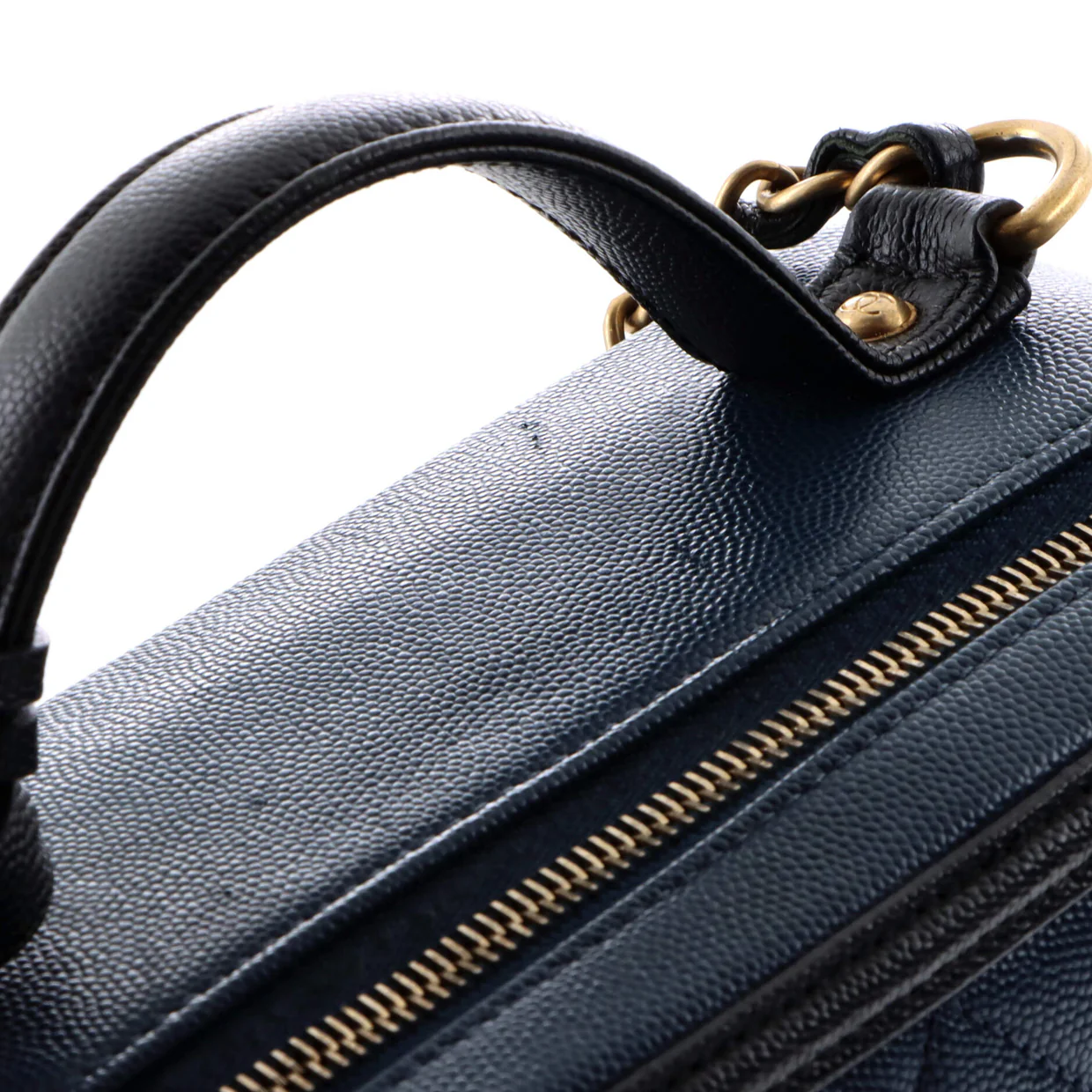 Filigree Vanity Case Quilted Caviar Large - Deep Luxury