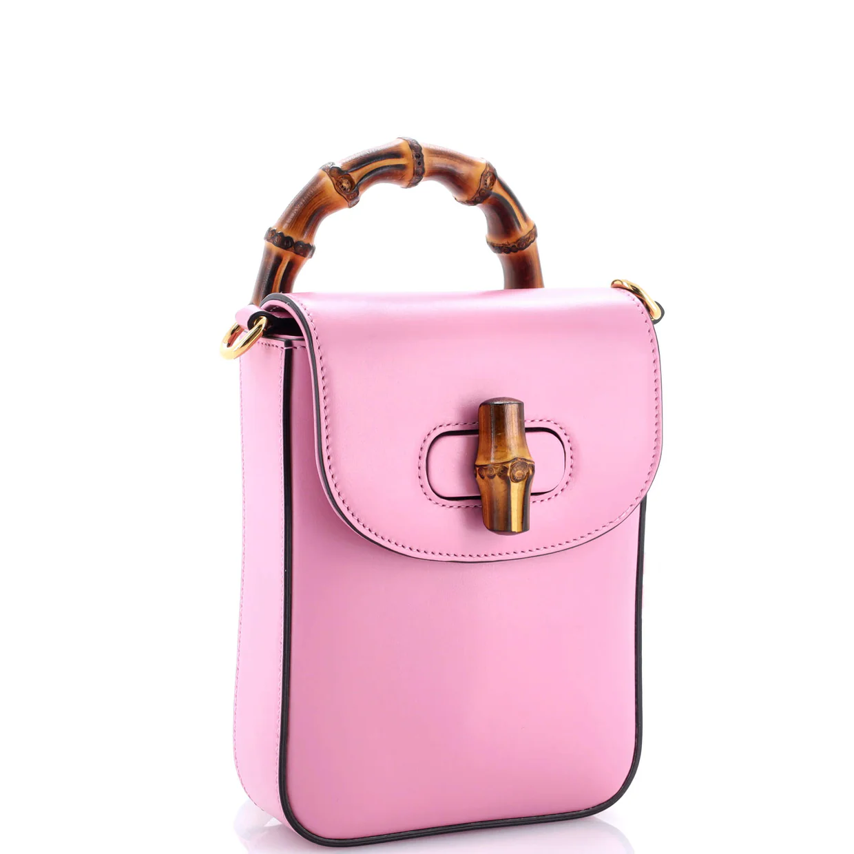 Bamboo Top Handle Backpack Leather Mini - Deep Luxury