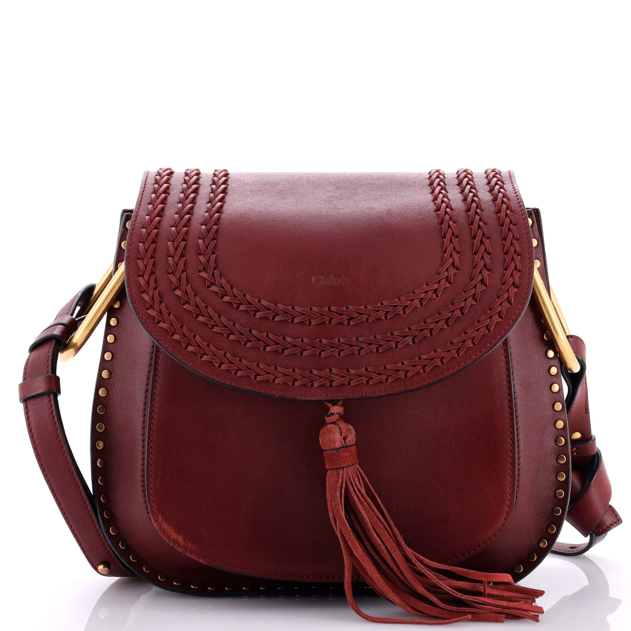 Hudson Handbag Whipstitch Leather Medium - Deep Luxury